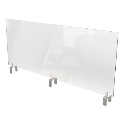 Clear Partition Extender with Attached Clamp, 48 x 3.88 x 18, Thermoplastic Sheeting1