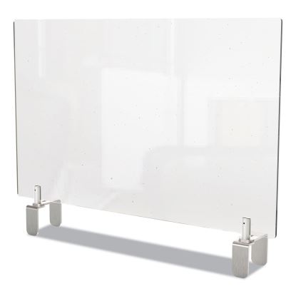 Clear Partition Extender with Attached Clamp, 42 x 3.88 x 30, Thermoplastic Sheeting1