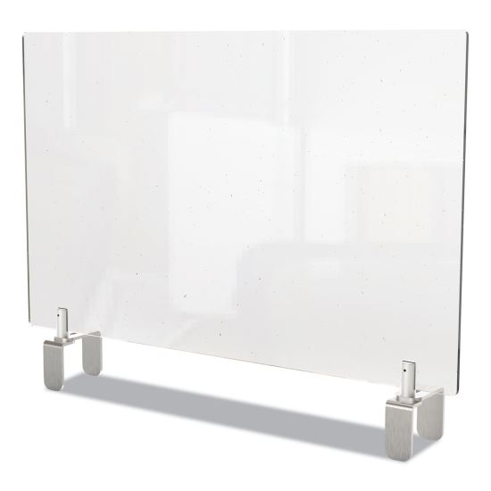 Clear Partition Extender with Attached Clamp, 42 x 3.88 x 30, Thermoplastic Sheeting1