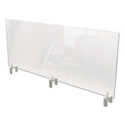 Clear Partition Extender with Attached Clamp, 48 x 3.88 x 30, Thermoplastic Sheeting1