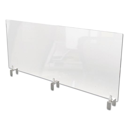 Clear Partition Extender with Attached Clamp, 48 x 3.88 x 30, Thermoplastic Sheeting1
