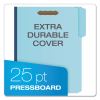 Earthwise by Pendaflex Heavy-Duty Pressboard Fastener Folders, 2" Expansion, 2 Fasteners, Letter Size, Light Blue, 25/Box2