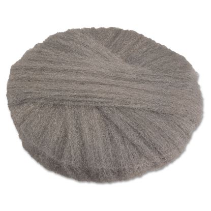 Radial Steel Wool Pads, Grade 0 (Fine): Cleaning and Polishing, 17" Diameter, Gray, 12/Carton1