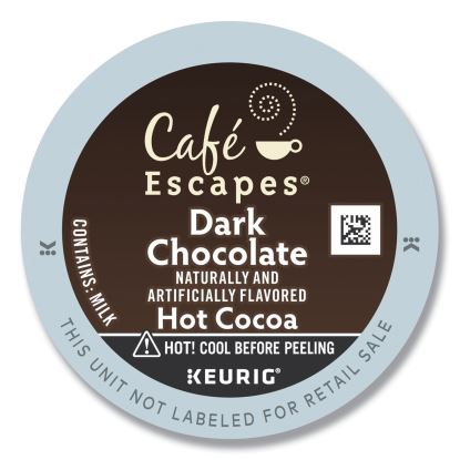 Dark Chocolate Hot Cocoa K-Cups, 24/Box, 4 Box/Carton1