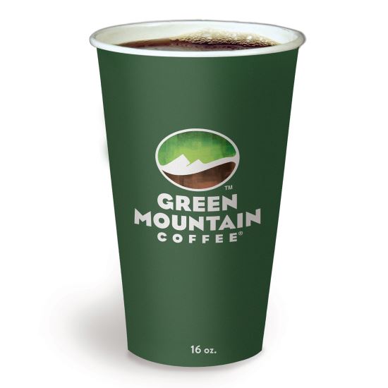 Paper Hot Cups, 16 oz, Green Mountain Design, Multicolor, 1,000/Carton1