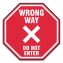 Slip-Gard Social Distance Floor Signs, 12 x 12, "Wrong Way Do Not Enter", Red, 25/Pack1
