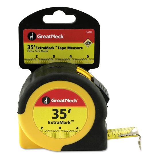 ExtraMark Tape Measure, 1" x 35ft, Steel, Yellow/Black1