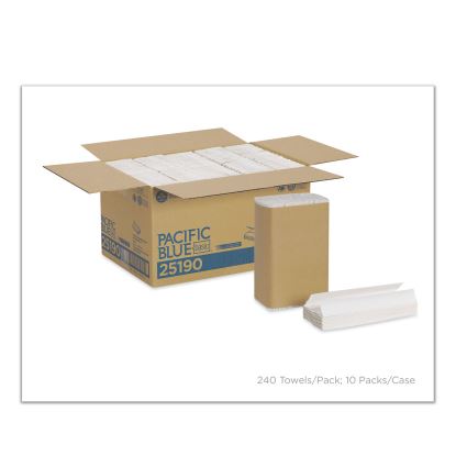Pacific Blue Basic C-Fold Paper Towel, 10.1 x 12.7, White, 240/Pack, 10 Packs/Carton1