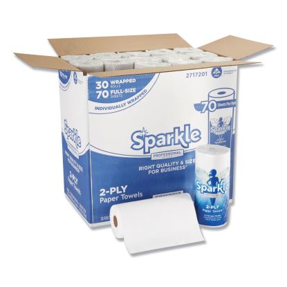 Sparkle ps Premium Perforated Paper Kitchen Towel Roll, 2-Ply, 11 x 8.8, White, 70 Sheets, 30 Rolls/Carton1