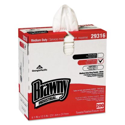 Lightweight Disposable Shop Towel, 9.1" x 12.5, White, 200/Box1