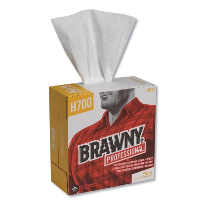 Heavyweight HEF Disposable Shop Towels, 9 x 12.5, White, 176/Box, 10 Box/Carton1
