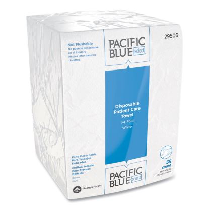 Pacific Blue Select Disposable Patient Care Washcloths, 10 x 13, White, 55/Pack, 24 Packs/Carton1