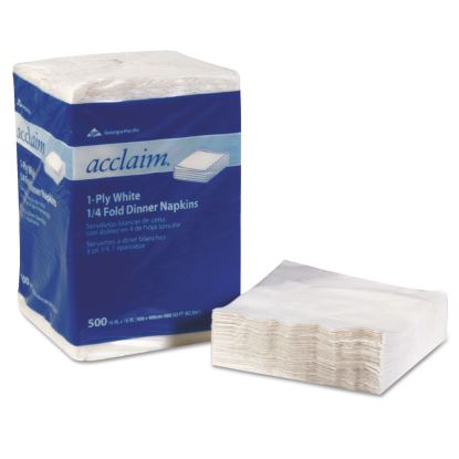 Acclaim 1/4 Fold Paper Dinner Napkins, White, 1-Ply, 16"x16", 500/PK, 8 PK/CT1