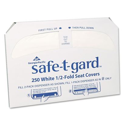 Safe-T-Gard Half-Fold Toilet Seat Covers, 14.5 x 17, White, 250/Pack, 20 Packs/Carton1