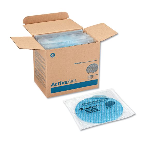 ActiveAire Deodorizer Urinal Screen with Side Tab, Coastal Breeze Scent, Blue, 12/Carton1