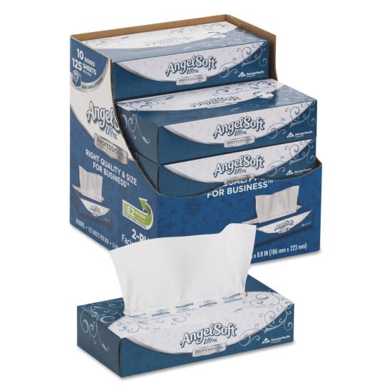 ps Ultra Facial Tissue, 2-Ply, White, 125 Sheets/Box, 10 Boxes/Carton1