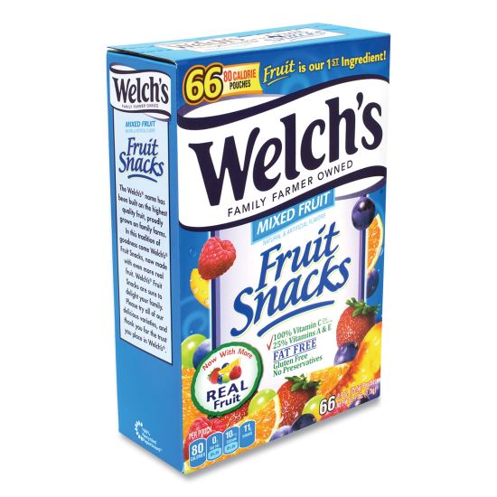 Fruit Snacks, Mixed Fruit, 0.9 oz Pouch, 66 Pouches/Box, Delivered in 1-4 Business Days1