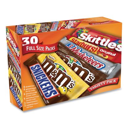 Full-Size Candy Bars Variety Pack, Assorted, 30/Box, Delivered in 1-4 Business Days1