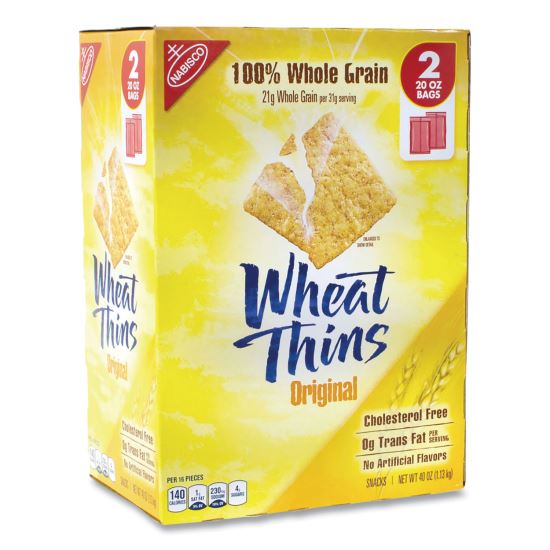 Wheat Thins Crackers, Original, 20 oz Bag, 2 Bags/Box, Delivered in 1-4 Business Days1