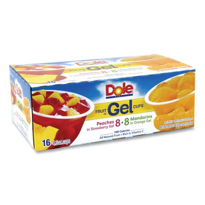 Fruit in Gel Cups, Mandarins/Orange, Peaches/Strawberry, 4.3 oz Cups, 16 Cups/Carton, Delivered in 1-4 Business Days1