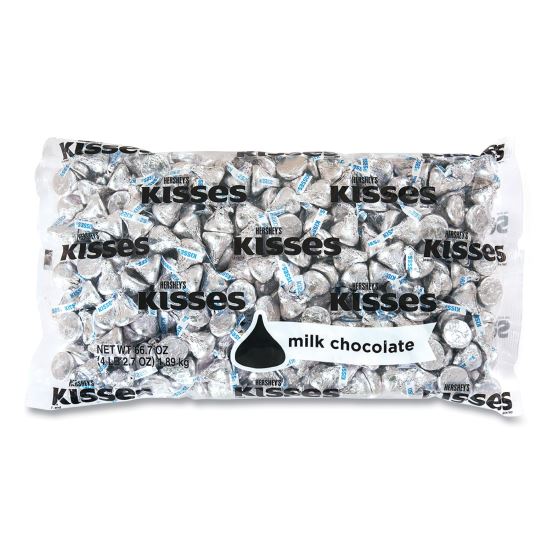 KISSES, Milk Chocolate, Silver Wrappers, 66.7 oz Bag, Delivered in 1-4 Business Days1