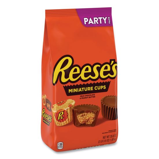 Peanut Butter Cups Miniatures Party Pack, Milk Chocolate, 35.6 oz Bag, Delivered in 1-4 Business Days1