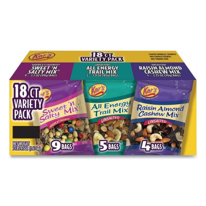 Trail Mix Variety Pack, Assorted Flavors, 18 Packets/Box, Delivered in 1-4 Business Days1