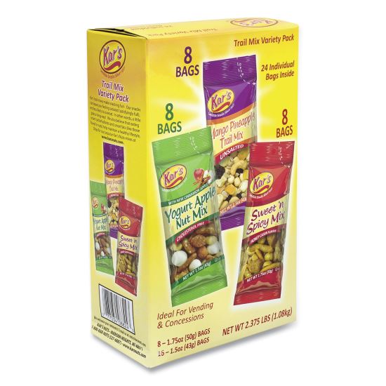 Trail Mix Variety Pack, Assorted Flavors, 24 Packets/Box, Delivered in 1-4 Business Days1