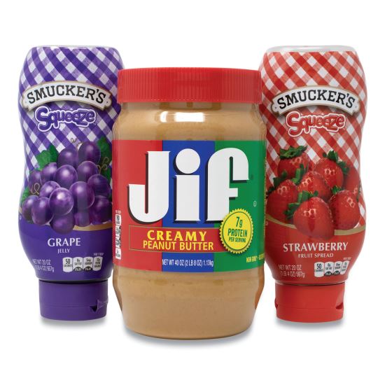 Peanut Butter and Jelly Bundle, (2) 40 oz Peanut Butter/(4) 20 oz Jelly, 6/Pack, Delivered in 1-4 Business Days1