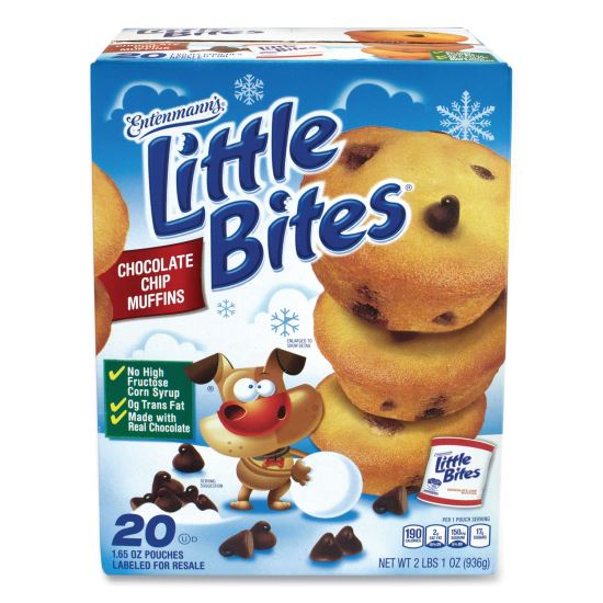 Little Bites Muffins, Chocolate Chip, 1.65 oz Pouch, 20 Pouches/Box, Delivered in 1-4 Business Days1