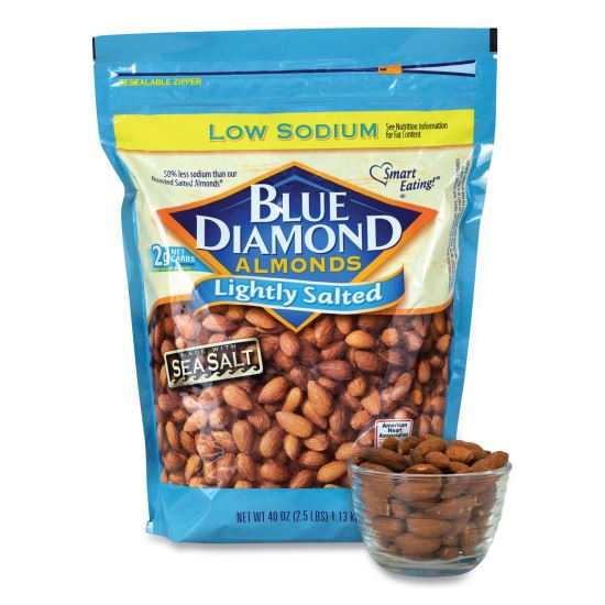 Low Sodium Lightly Salted Almonds, 10 oz Bag, Delivered in 1-4 Business Days1