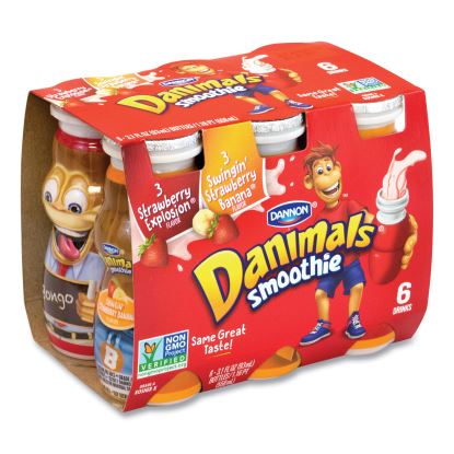 Danimals Smoothies, Assorted Flavors, 3.1 oz Bottle, 6/Box, 6 Boxes/Carton, Delivered in 1-4 Business Days1