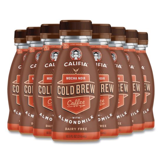 Cold Brew Coffee with Almond Milk, 10.5 oz Bottle, Mocha Noir, 8/Pack, Delivered in 1-4 Business Days1