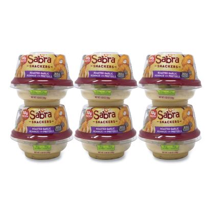 Classic Hummus with Pretzel, 4.56 oz Cup, 6 Cups/Pack, Delivered in 1-4 Business Days1