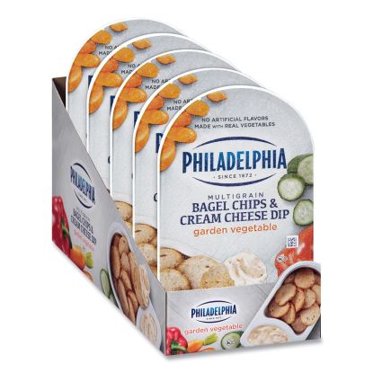 Multigrain Bagel Chips and Garden Vegetable Cream Cheese Dip, 2.5 oz, 5/Box, Delivered in 1-4 Business Days1