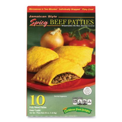 Jamacian Style Spicy Beef Empanadas, 50 oz Box, 10/Box, Delivered in 1-4 Business Days1