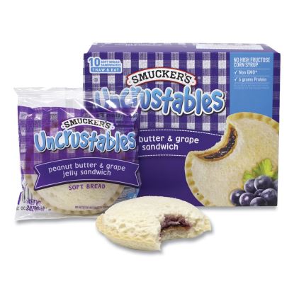 UNCRUSTABLES Soft Bread Sandwiches, Grape Jelly, 2 oz, 10 Sandwiches/Pack, 2 Packs/Box, Delivered in 1-4 Business Days1