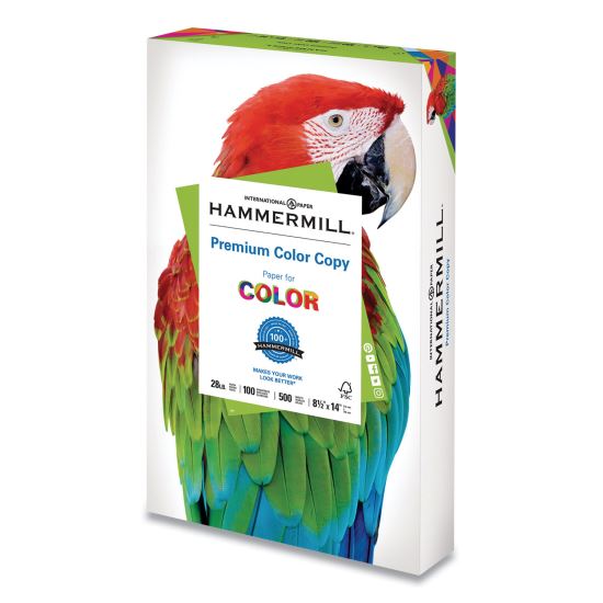 Premium Color Copy Print Paper, 100 Bright, 28 lb Bond Weight, 8.5 x 14, Photo White, 500/Ream1