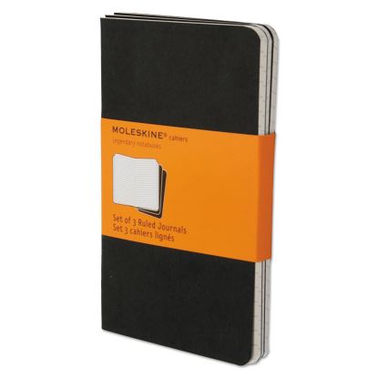 Cahier Journal, 1 Subject, Narrow Rule, Black Cover, 5.5 x 3.5, 64 Sheets, 3/Pack1