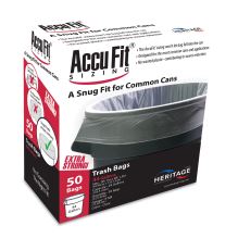 Linear Low Density Can Liners with AccuFit Sizing, 44 gal, 0.9 mil, 37" x 50", Clear, 50/Box1