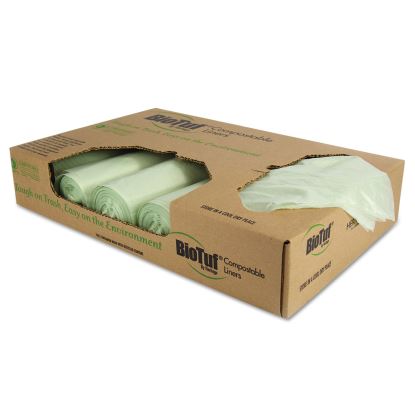 Biotuf Compostable Can Liners, 48 gal, 1 mil, 42" x 48", Green, 100/Carton1