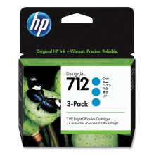 HP 712, (3ED77A) 3-Pack Cyan Original Ink Cartridge1