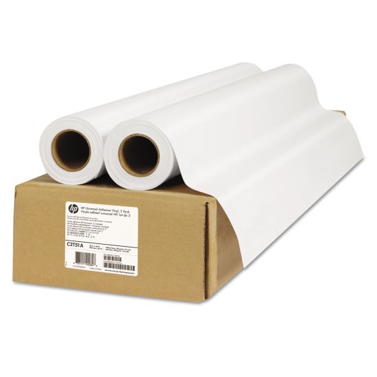 Universal Adhesive Vinyl, 2" Core, 36" x 66 ft, Vinyl White, 2/Pack1