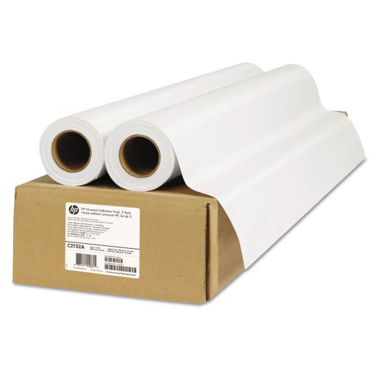 Universal Adhesive Vinyl, 2" Core, 42" x 66 ft, Vinyl White, 2/Pack1