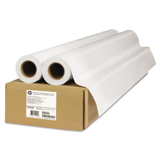 Premium Matte Polypropylene Paper, 2" Core, 42" x 75 ft, Matte White, 2/Pack1