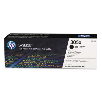 HP 305X, (CE410X-D) 2-Pack High-Yield Black Original LaserJet Toner Cartridges1