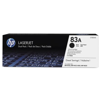 HP 83A, (CF283A-D) 2-Pack Black Original LaserJet Toner Cartridges1