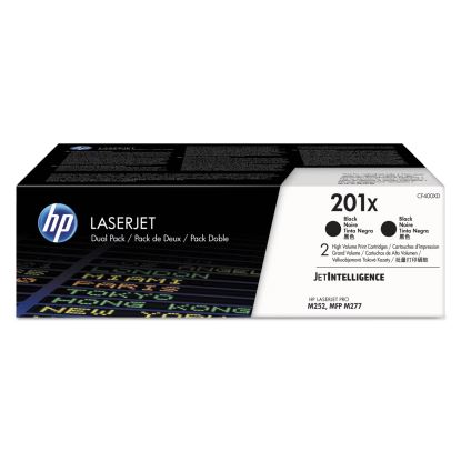 HP 201X, (CF400X-D) 2-Pack High-Yield Black Original LaserJet Toner Cartridges1