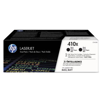 HP 410X, (CF410X-D) 2-Pack High-Yield Black Original LaserJet Toner Cartridges1