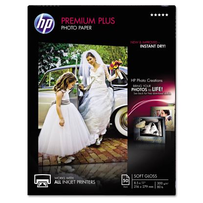 Premium Plus Photo Paper, 11.5 mil, 8.5 x 11, Soft-Gloss White, 50/Pack1